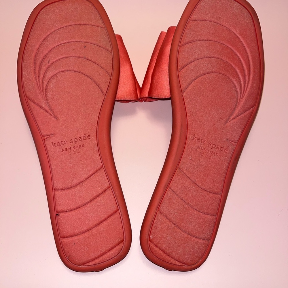 Kate Spade ♠️ Beachy Flats /Silky Bow Summer Slides - Elegant & Comfortable 8.5 - Picture 8 of 12